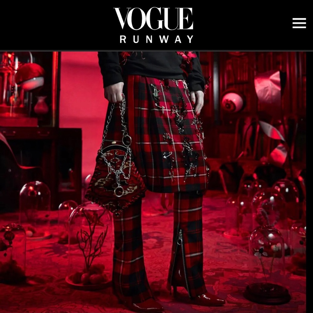 Dilara Findikoglu 2017 Runway Mason Tartan Plaid Trousers RARE